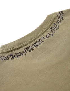 Short Sleeve T-Shirts*Maharishi 4285 Sak Yant Embroidered Organic T-Shirt Olive Og-107F