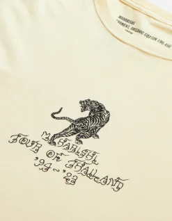 Long Sleeve T-Shirts*Maharishi 4284 Sak Yant Tiger Embroidered L/S T-Shirt Ecru