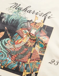 Long Sleeve T-Shirts*Maharishi 1032 Samurai Vs. Dragon L/S T-Shirt Ecru