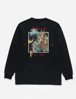 Long Sleeve T-Shirts*Maharishi 1032 Samurai Vs. Dragon L/S T-Shirt Black