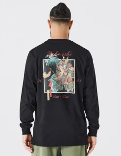 Long Sleeve T-Shirts*Maharishi 1032 Samurai Vs. Dragon L/S T-Shirt Black