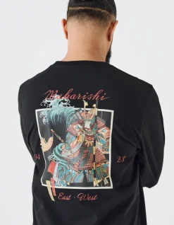 Long Sleeve T-Shirts*Maharishi 1032 Samurai Vs. Dragon L/S T-Shirt Black