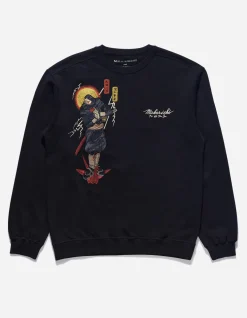 Crew Sweats*Maharishi 4503 Shinobi Embroidered Crew Sweat Black