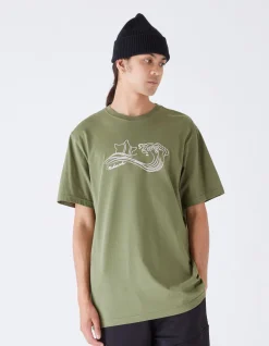 Short Sleeve T-Shirts*Maharishi 1024 Songkran Embroidered T-Shirt Olive Og-107F