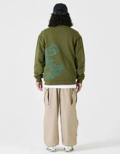 Crew Sweats*Maharishi 4217 Thai Cloud Crew Sweat Olive Og-107F