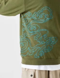 Crew Sweats*Maharishi 4217 Thai Cloud Crew Sweat Olive Og-107F