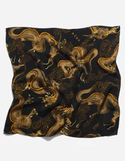 Hats And Scarves*Maharishi 4232 Thai Cloud Dragon Bandana Golden Black