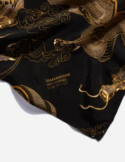 Hats And Scarves*Maharishi 4232 Thai Cloud Dragon Bandana Golden Black