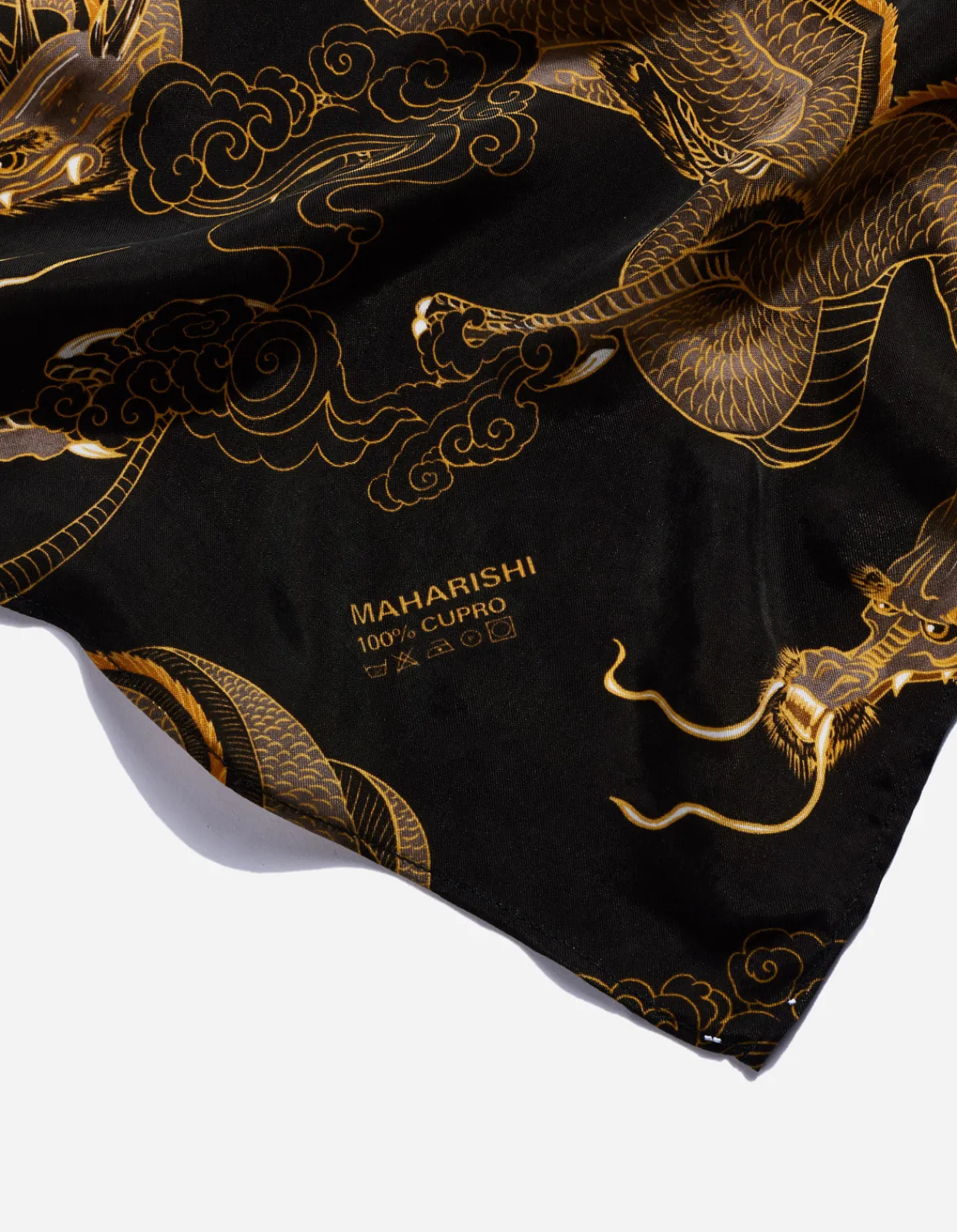 Hats And Scarves*Maharishi 4232 Thai Cloud Dragon Bandana Golden Black