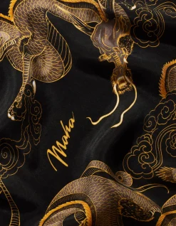 Hats And Scarves*Maharishi 4232 Thai Cloud Dragon Bandana Golden Black