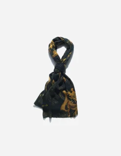 Hats And Scarves*Maharishi 4233 Thai Cloud Dragon Pashmina Golden Black