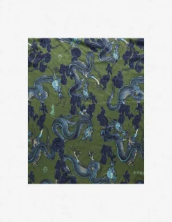 Hats And Scarves*Maharishi 4233 Thai Cloud Dragon Pashmina Olive
