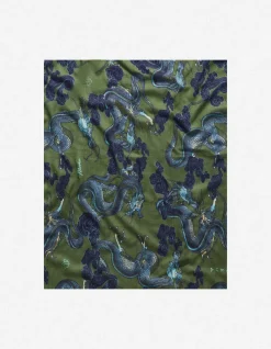 Hats And Scarves*Maharishi 4233 Thai Cloud Dragon Pashmina Olive