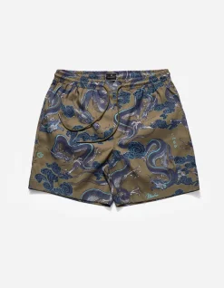 Swim Shorts*Maharishi 1023 Thai Cloud Dragon Swim Shorts Olive