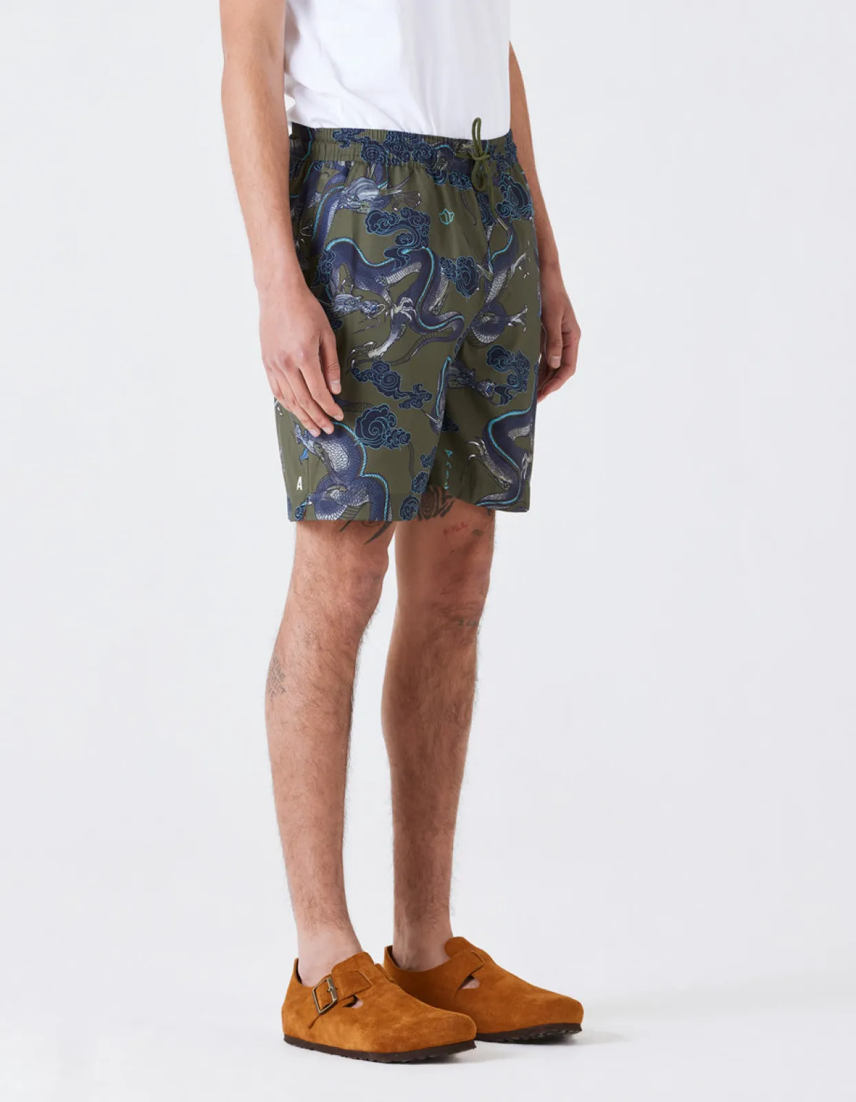 Swim Shorts*Maharishi 1023 Thai Cloud Dragon Swim Shorts Olive