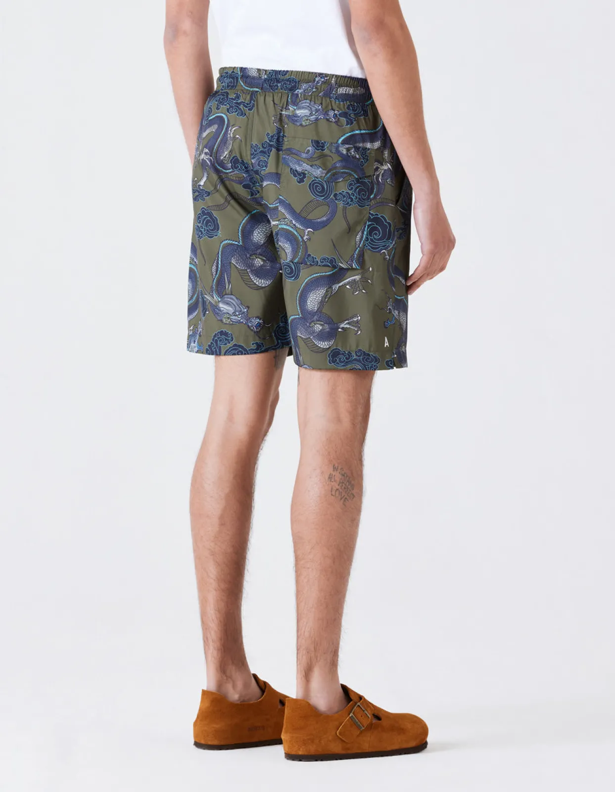 Swim Shorts*Maharishi 1023 Thai Cloud Dragon Swim Shorts Olive