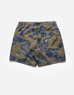 Swim Shorts*Maharishi 1023 Thai Cloud Dragon Swim Shorts Olive
