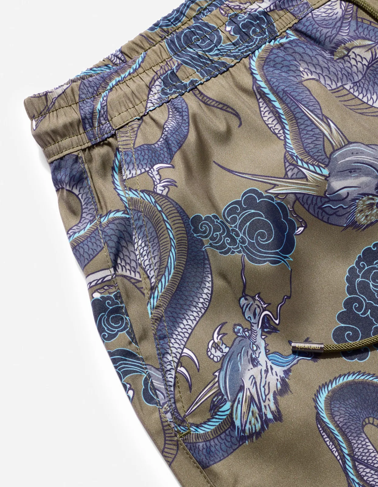 Swim Shorts*Maharishi 1023 Thai Cloud Dragon Swim Shorts Olive