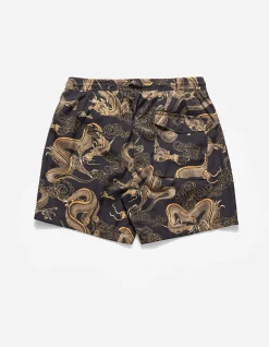Swim Shorts*Maharishi 1023 Thai Cloud Dragon Swim Shorts Golden Black