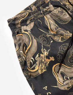Swim Shorts*Maharishi 1023 Thai Cloud Dragon Swim Shorts Golden Black