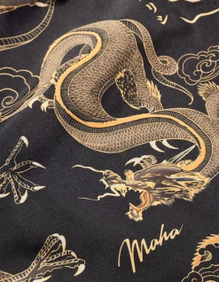 Swim Shorts*Maharishi 1023 Thai Cloud Dragon Swim Shorts Golden Black