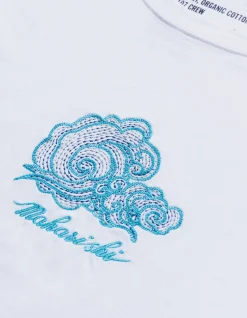 Short Sleeve T-Shirts*Maharishi 4218 Thai Cloud Embroidered T-Shirt White