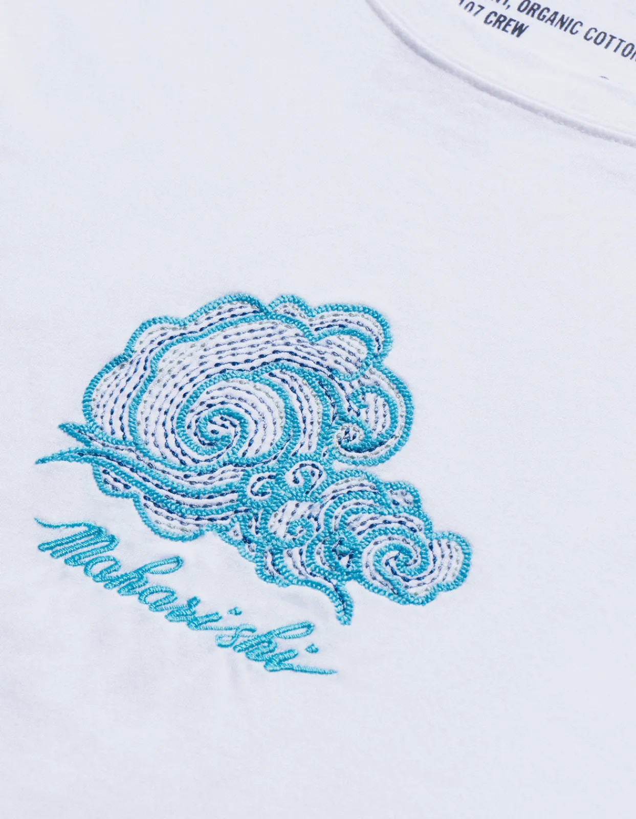Short Sleeve T-Shirts*Maharishi 4218 Thai Cloud Embroidered T-Shirt White