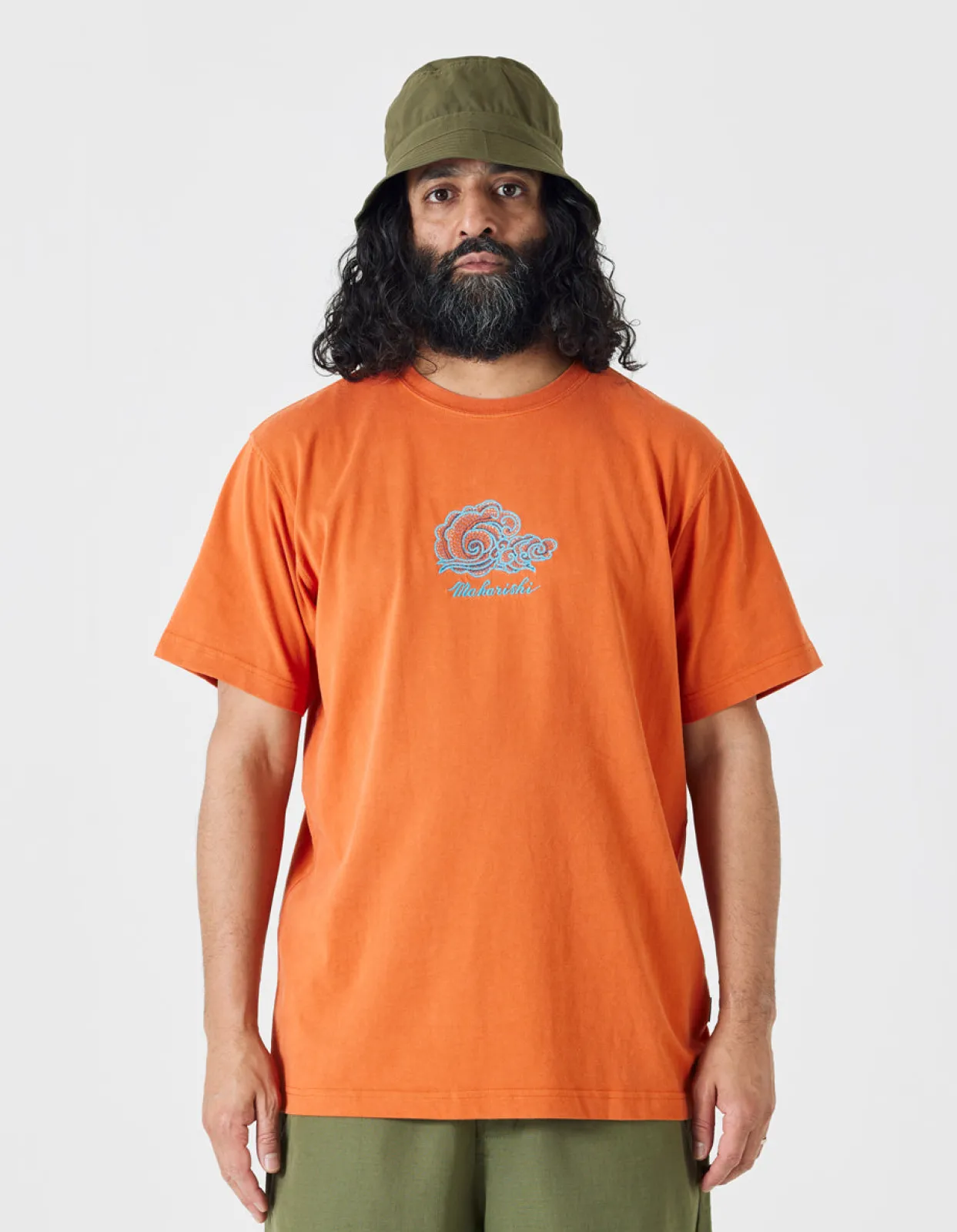 Short Sleeve T-Shirts*Maharishi 4218 Thai Cloud Embroidered T-Shirt Rust