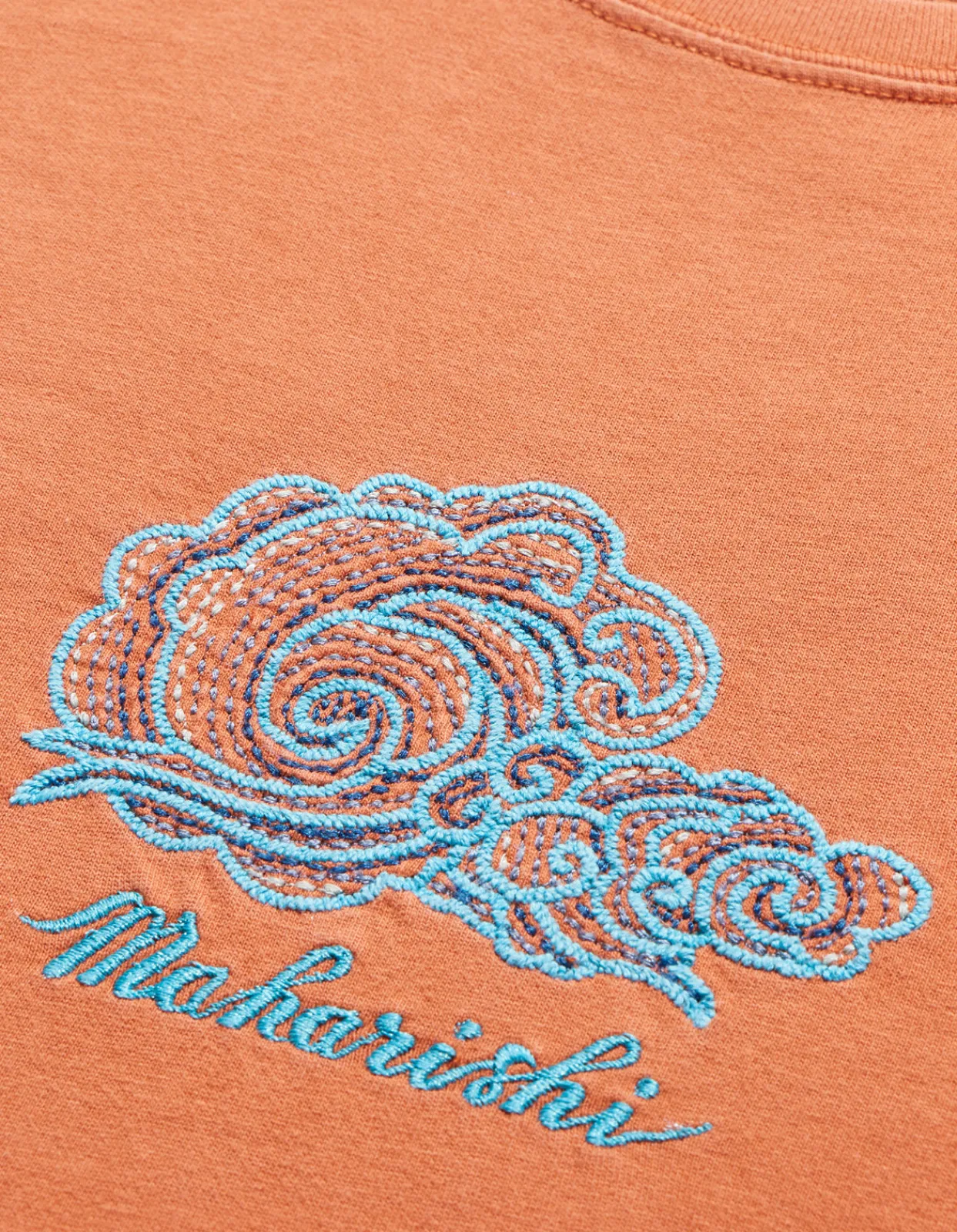 Short Sleeve T-Shirts*Maharishi 4218 Thai Cloud Embroidered T-Shirt Rust