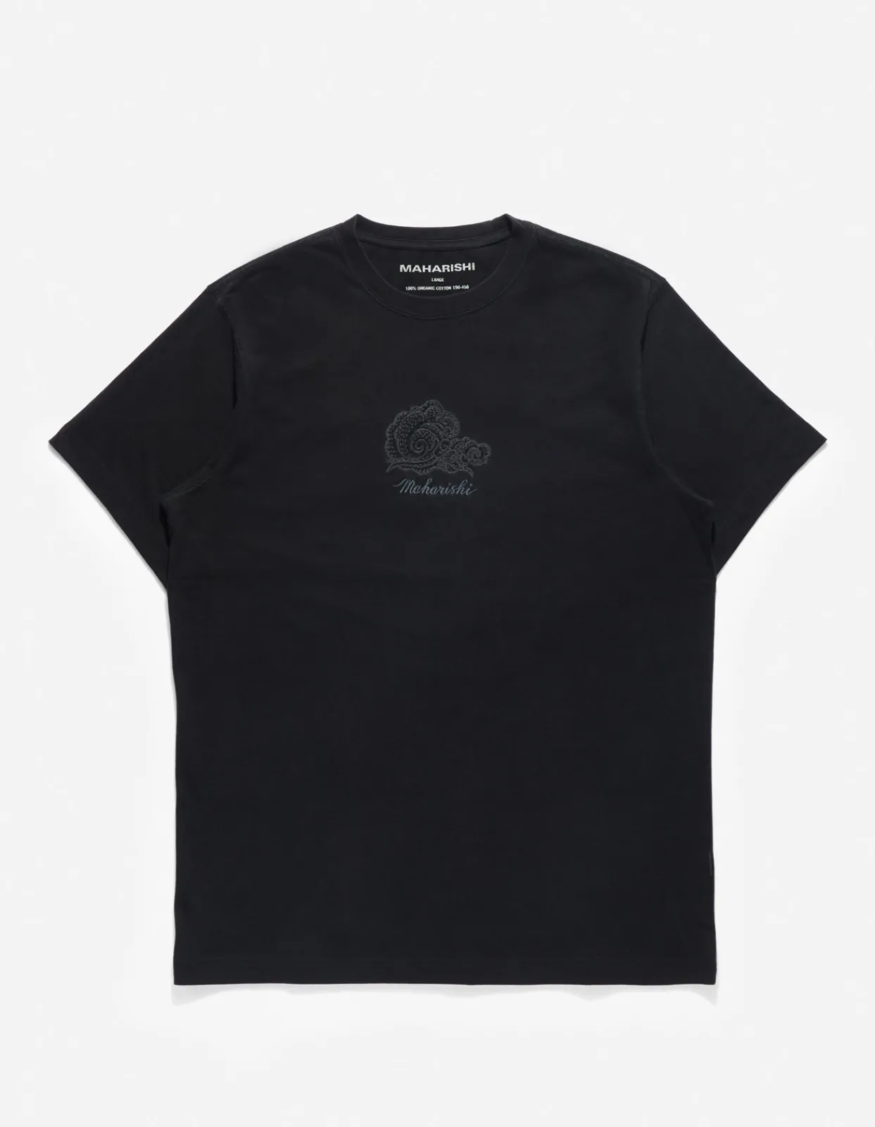 Short Sleeve T-Shirts*Maharishi 4218 Thai Cloud Embroidered T-Shirt Black/Tonal