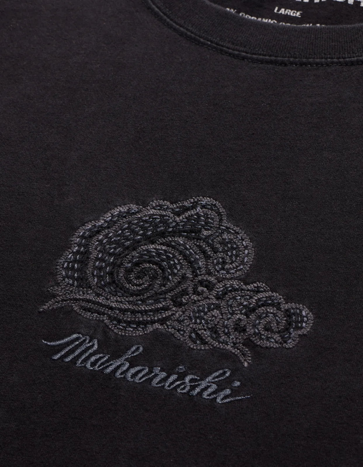 Short Sleeve T-Shirts*Maharishi 4218 Thai Cloud Embroidered T-Shirt Black/Tonal