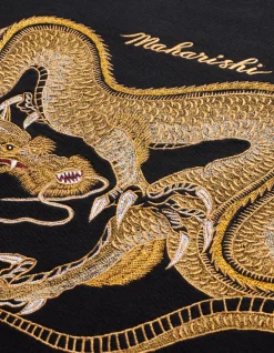 Crew Sweats*Maharishi 4216 Thai Dragon Embroidered Crew Sweat Black