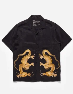Shirts*Maharishi 4303 Thai Dragon Summer Shirt Golden Black