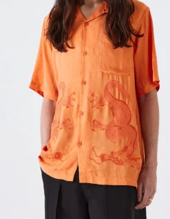 Shirts*Maharishi 4303 Thai Dragon Summer Shirt Rust