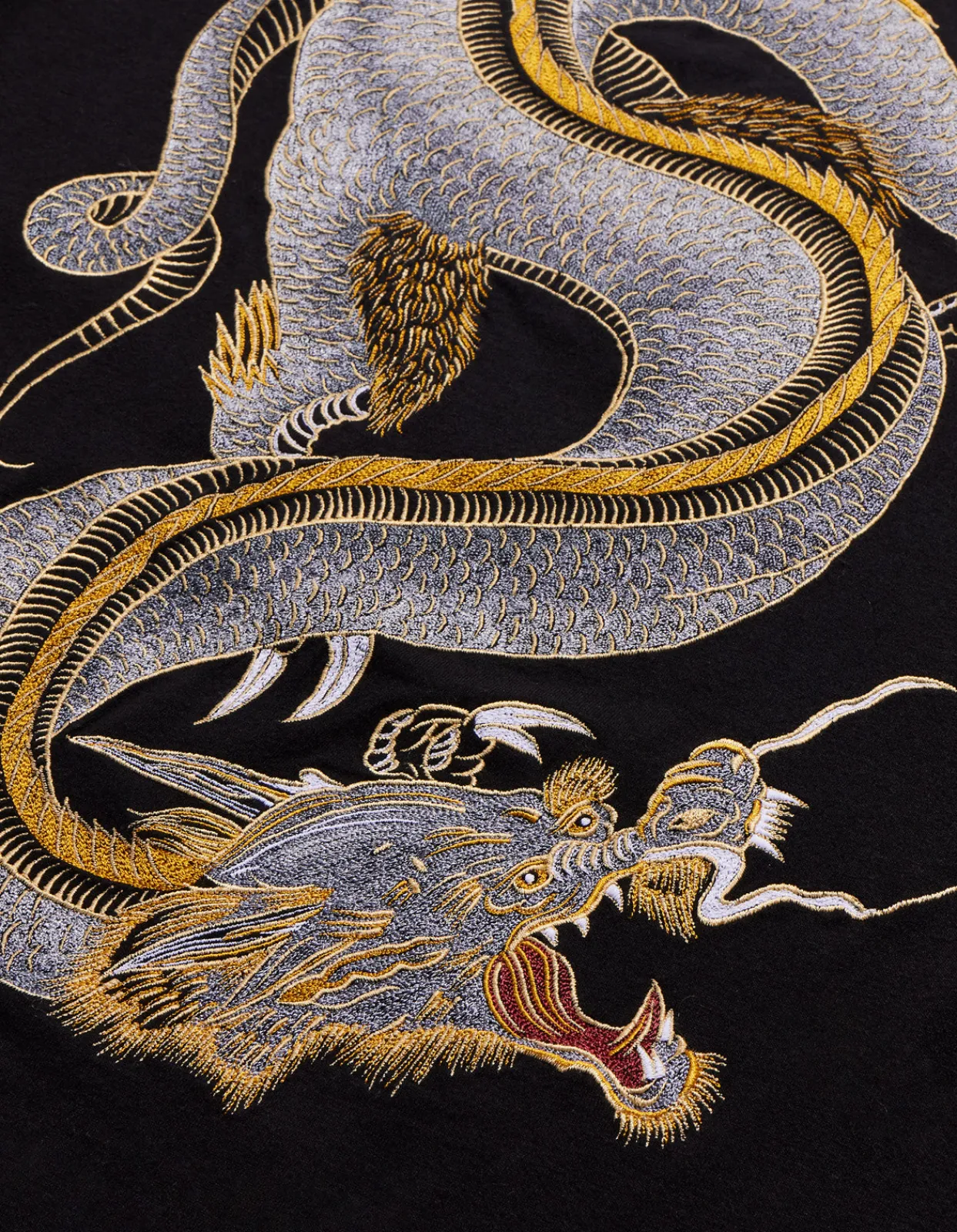 Long Sleeve T-Shirts*Maharishi 4214 Thai Dragon Tour L/S T-Shirt Golden Black