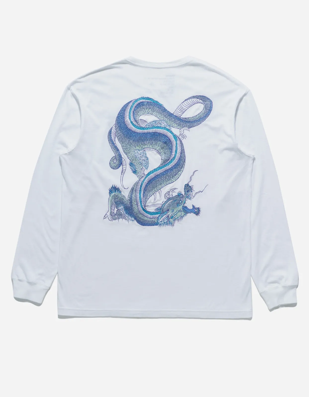 Long Sleeve T-Shirts*Maharishi 4214 Thai Dragon Tour L/S T-Shirt White