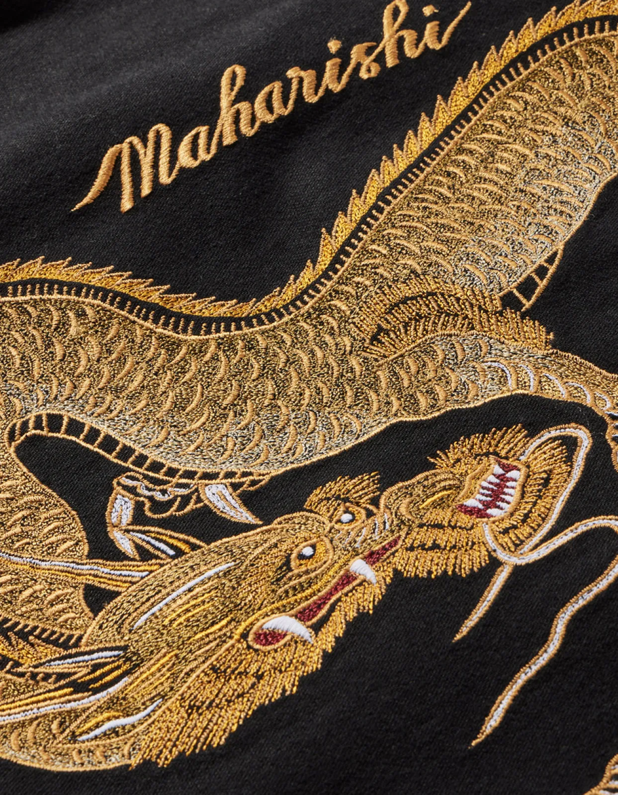 Shirts*Maharishi 4213 Thai Dragon Utility Shirt Golden Black