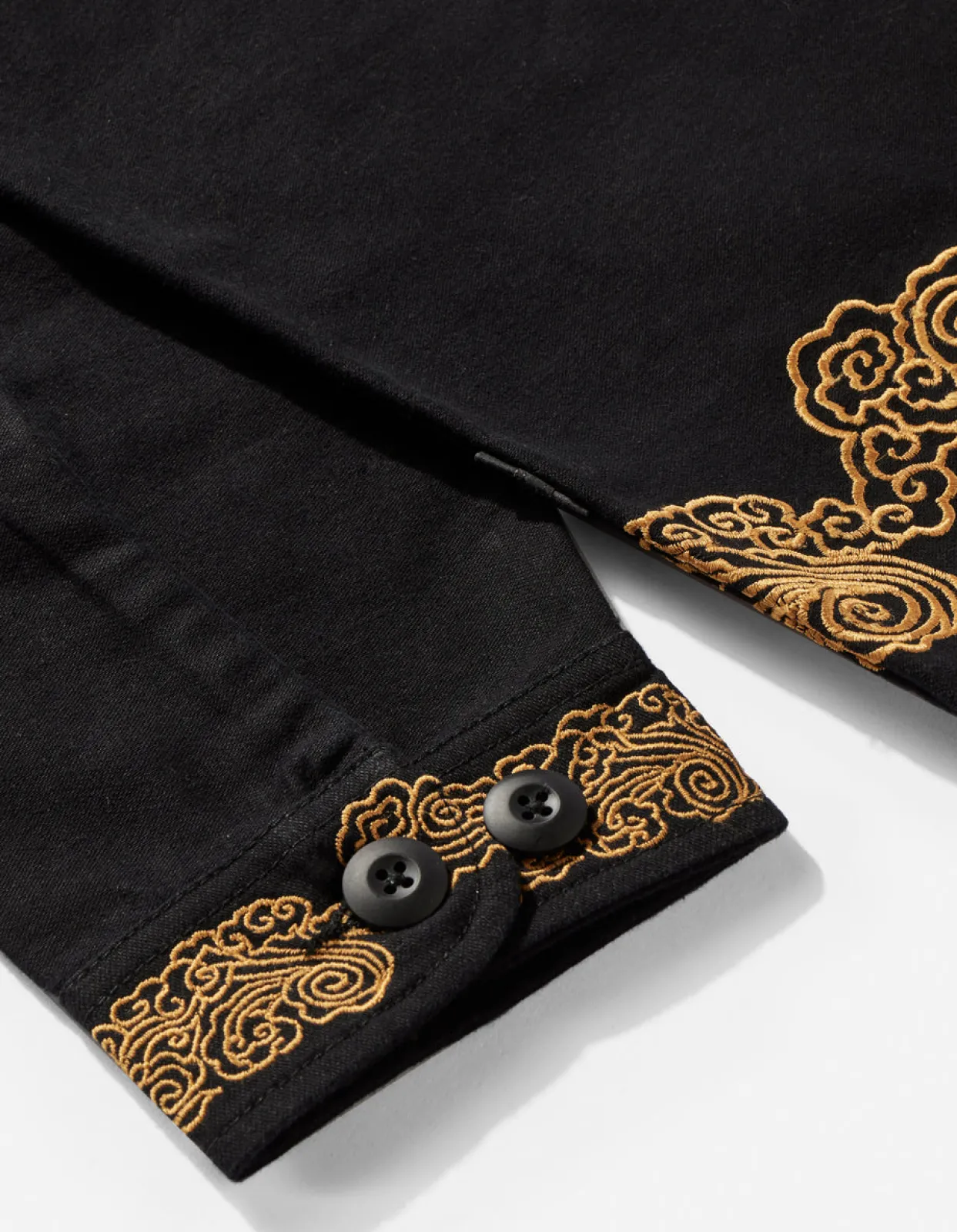 Shirts*Maharishi 4213 Thai Dragon Utility Shirt Golden Black