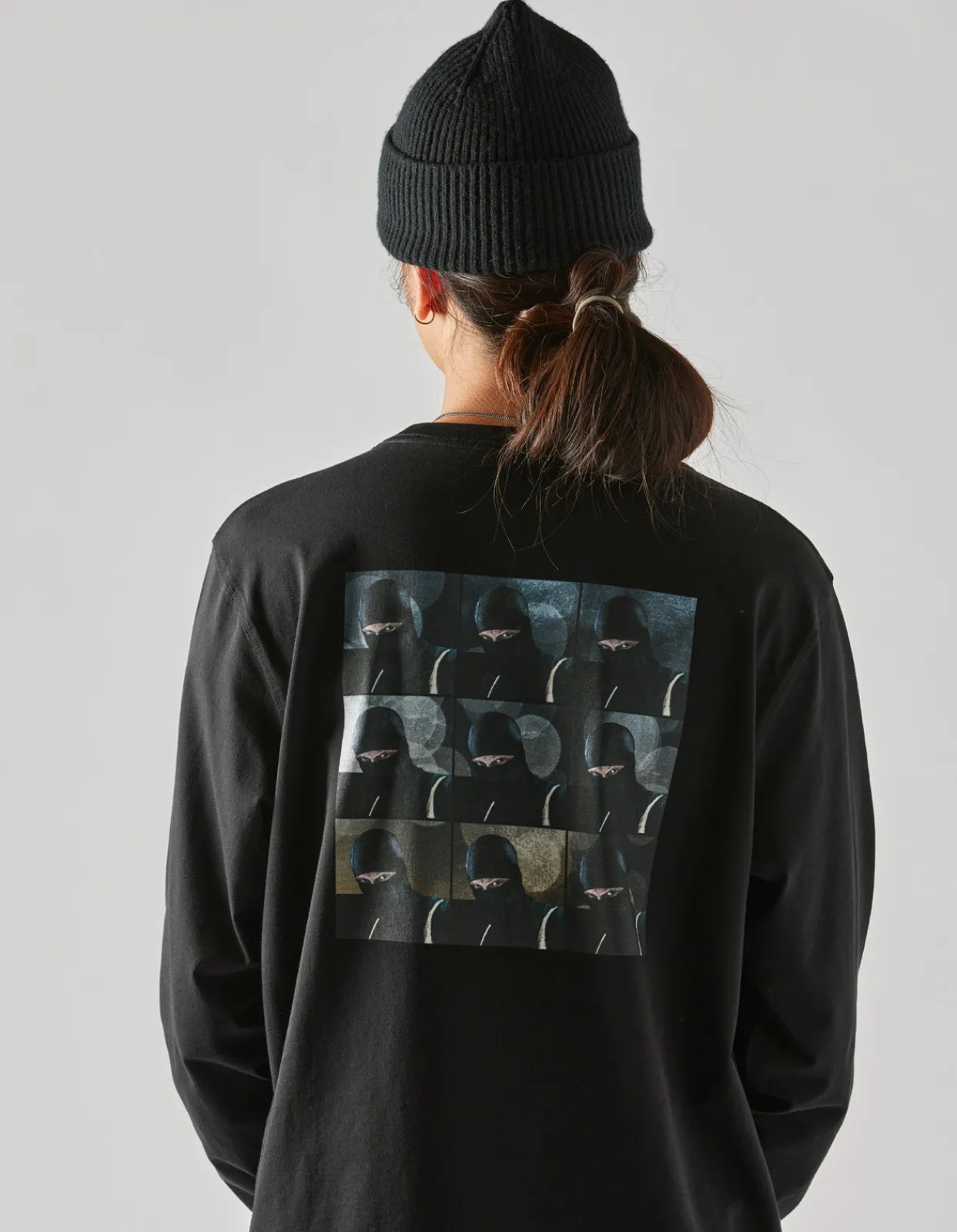 Long Sleeve T-Shirts*Maharishi 1106 The Jaguar Mask L/S T-Shirt Black