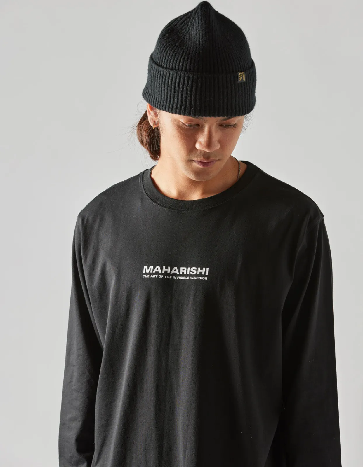 Long Sleeve T-Shirts*Maharishi 1106 The Jaguar Mask L/S T-Shirt Black