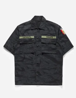 Shirts*Maharishi 4290 Tigerstripe Advisor'S Overshirt Subdued Night