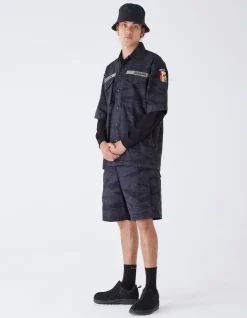 Shirts*Maharishi 4290 Tigerstripe Advisor'S Overshirt Subdued Night