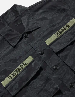 Shirts*Maharishi 4290 Tigerstripe Advisor'S Overshirt Subdued Night