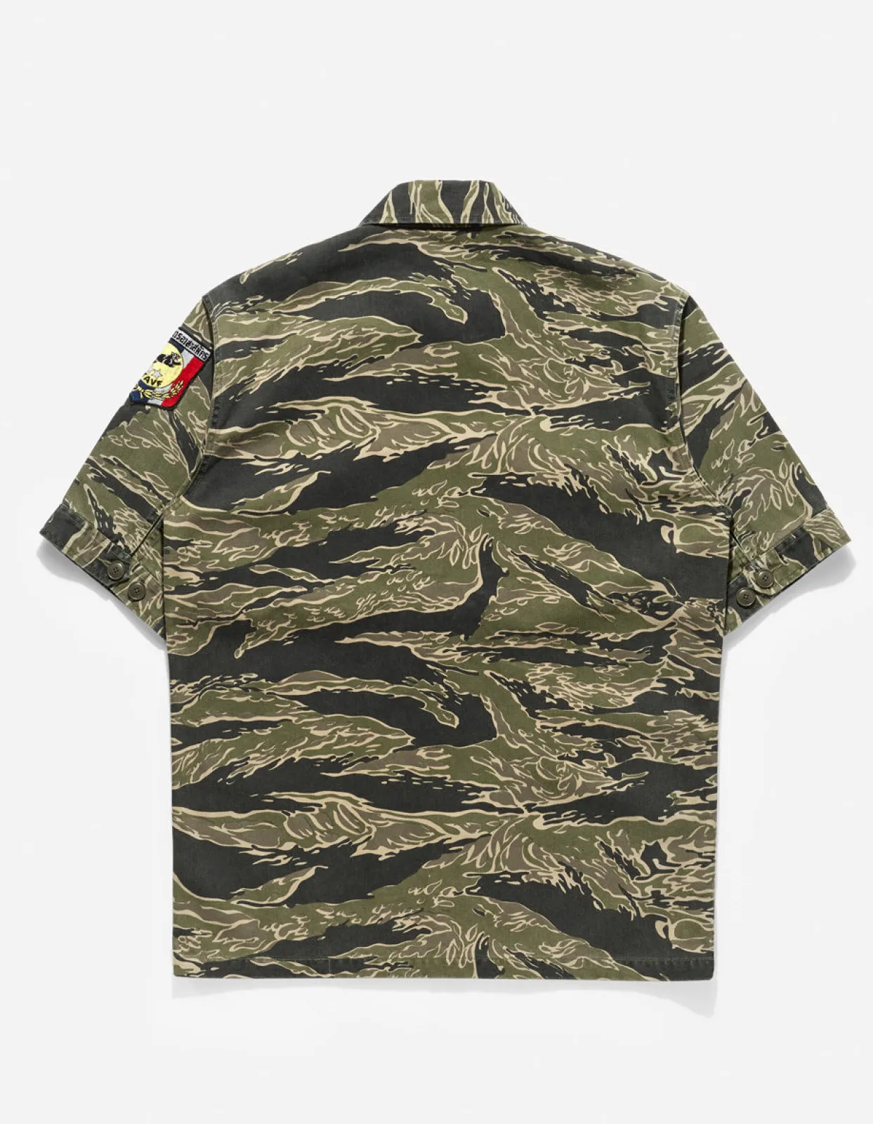 Shirts*Maharishi 4290 Tigerstripe Advisor'S Overshirt Mint Gold