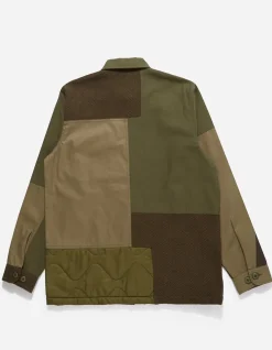 Shirts*Maharishi 4084 Upcycled Utility Overshirt Olive