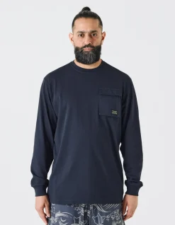Long Sleeve T-Shirts*Maharishi 4231 Utility Pocket L/S T-Shirt Navy