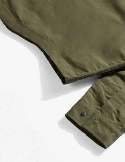 Shirts*Maharishi 4202 Ventile® Wr Asym Tech Shirt Olive Og-107F