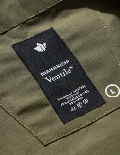 Shirts*Maharishi 4202 Ventile® Wr Asym Tech Shirt Olive Og-107F