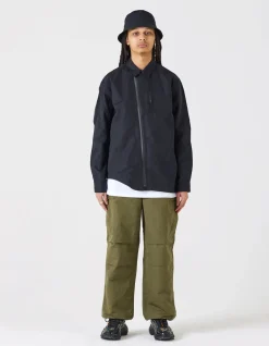 Shirts*Maharishi 4202 Ventile® Wr Asym Tech Shirt Black