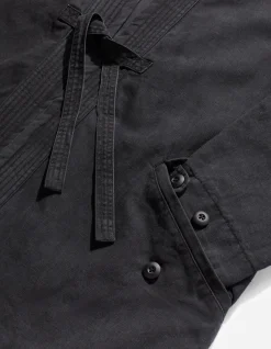 Parkas*Maharishi 4240 Water Dragon Embroidered Kimono Parka Black Blk-108Ff